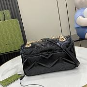 Fortok Gucci Mini GG Marmont Bag Black Patent Leather 446744 22x14x6cm - 5