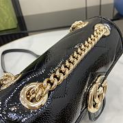 Fortok Gucci Mini GG Marmont Bag Black Patent Leather 446744 22x14x6cm - 4