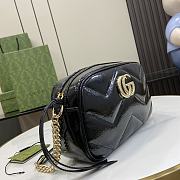 Fortok Gucci GG Marmont Small Shoulder Bag Black Patent Leather 802448 24x13x7cm - 5