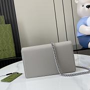 Fortok Gucci GG Marmont Chain Wallet Grey Two-toned Double G 790060 12.5x20x4cm - 6