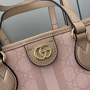 Fortok Gucci Ophidia Small Tote Bag Dusty Pink GG Supreme Canvas 765043 31x25x13cm - 3