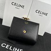 Fortok Celine Triomphe Smooth Lambskin Wallet Black 10.5x9cm - 5