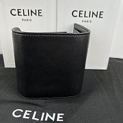 Fortok Celine Triomphe Smooth Lambskin Wallet Black 10.5x9cm - 4