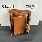 Fortok Celine Triomphe Smooth Lambskin Wallet Brown 10.5x9cm - 5