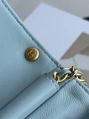 Fortok Chanel Mini Flap Bag Shiny Lambskin, Faux Pearls & Gold Metallic Blue AS4986 13x20x7.5cm - 6