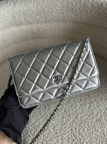 Fortok Chanel 21SS Woc Chain Bag Silver 19.5x12x3.5cm