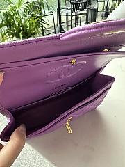 Fortok Chanel Classic Flap Bag Purple Caviar Leather 01117 23cm - 3