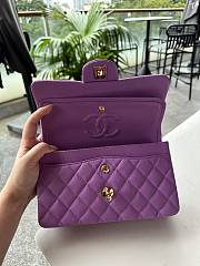 Fortok Chanel Classic Flap Bag Purple Caviar Leather 01117 23cm - 5