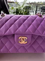 Fortok Chanel Classic Flap Bag Purple Caviar Leather 01117 23cm - 2