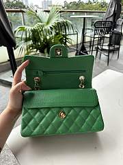 Fortok Chanel Classic Flap Bag Green Caviar Leather 01117 23cm - 6