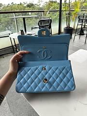 Fortok Chanel Classic Flap Bag Blue Caviar Leather 01117 23cm - 2