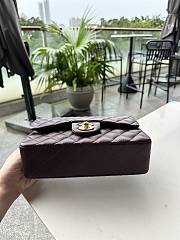 Fortok Chanel Classic Flap Bag Burgundy Caviar Leather 01117 23cm - 6