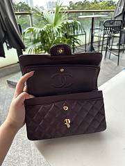 Fortok Chanel Classic Flap Bag Burgundy Caviar Leather 01117 23cm - 5