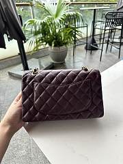 Fortok Chanel Classic Flap Bag Burgundy Caviar Leather 01117 23cm - 4
