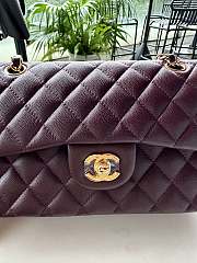 Fortok Chanel Classic Flap Bag Burgundy Caviar Leather 01117 23cm - 3