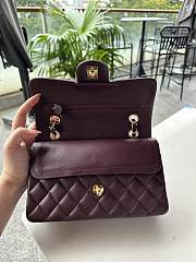 Fortok Chanel Classic Flap Bag Burgundy Caviar Leather 01117 23cm - 2