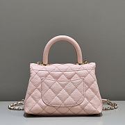 Fortok Chanel Mini Coco Handle Pink Caviar Leather 19x13x9cm - 6