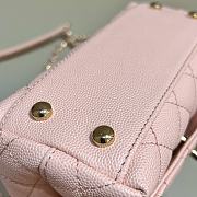 Fortok Chanel Mini Coco Handle Pink Caviar Leather 19x13x9cm - 4