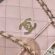 Fortok Chanel Mini Coco Handle Pink Caviar Leather 19x13x9cm - 2