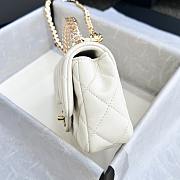 Fortok Chanel 24S Mini Flap Bag White With Transparent Top Handle 11x17x6cm - 2