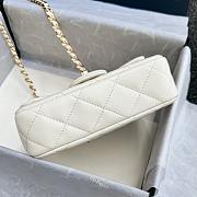 Fortok Chanel 24S Mini Flap Bag White With Transparent Top Handle 11x17x6cm - 3