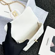 Fortok Chanel 24S Mini Flap Bag White With Transparent Top Handle 11x17x6cm - 5