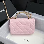 Fortok Chanel 24S Mini Flap Bag Pink With Transparent Top Handle 11x17x6cm - 6