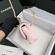 Fortok Chanel 24S Mini Flap Bag Pink With Transparent Top Handle 11x17x6cm - 5