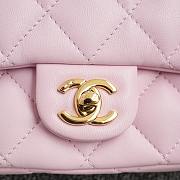 Fortok Chanel 24S Mini Flap Bag Pink With Transparent Top Handle 11x17x6cm - 3