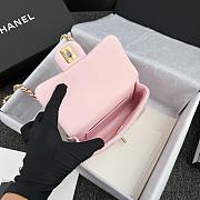 Fortok Chanel 24S Mini Flap Bag Pink With Transparent Top Handle 11x17x6cm - 2