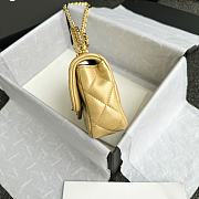 Fortok Chanel 24S Mini Flap Bag Gold With Transparent Top Handle 11x17x6cm - 6