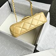 Fortok Chanel 24S Mini Flap Bag Gold With Transparent Top Handle 11x17x6cm - 5