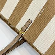 Fortok Fendi Small Roll Reversible Shopper in Pequin Striped & Beige FF Fabric 22x14x18cm - 4