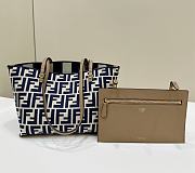 Fortok Fendi Small Roll Reversible Shopper in Pequin Striped & Blue FF Fabric 22x14x18cm - 6