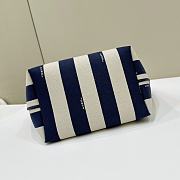 Fortok Fendi Small Roll Reversible Shopper in Pequin Striped & Blue FF Fabric 22x14x18cm - 4