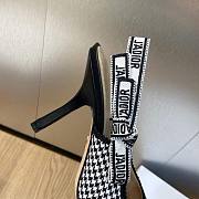 Fortok Dior J'adior Bicolor Houndstooth Wool Embroidered Slingbacks  - 6