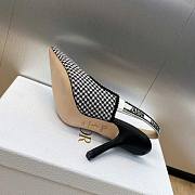 Fortok Dior J'adior Bicolor Houndstooth Wool Embroidered Slingbacks  - 3