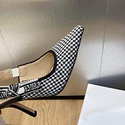 Fortok Dior J'adior Bicolor Houndstooth Wool Embroidered Slingbacks  - 5