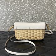 Fortok Valentino Garavani Locò Straw & White Leather Shoulder Bag 22x9x17cm - 5