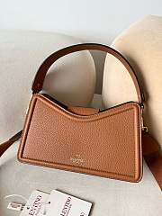 Fortok Valentino Garavani Vlogo Leather Shoulder Bag In Brown Grainy Calfskin 24×14.5x8cm - 5