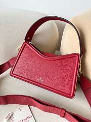Fortok Valentino Garavani Vlogo Leather Shoulder Bag In Red Grainy Calfskin 24×14.5x8cm - 3