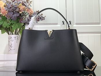 Fortok Louis Vuitton Capucines Large Handbag Black M24067 38x16x23cm 