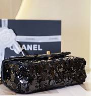 Fortok Chanel 23C Sequin Flap Bag Black 20cm - 3