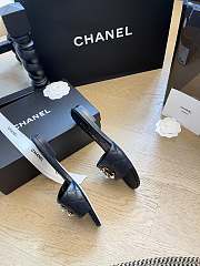 Fortok Chanel 24P Pearl Buckle Slippers Black - 6