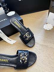 Fortok Chanel 24P Pearl Buckle Slippers Black - 5