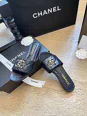 Fortok Chanel 24P Pearl Buckle Slippers Black - 4