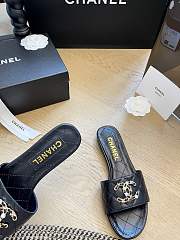 Fortok Chanel 24P Pearl Buckle Slippers Black - 3