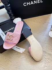 Fortok Chanel 24P Pearl Buckle Slippers Pink - 2