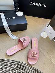 Fortok Chanel 24P Pearl Buckle Slippers Pink - 4