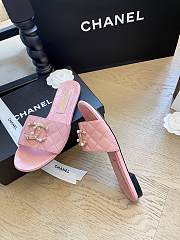 Fortok Chanel 24P Pearl Buckle Slippers Pink - 5